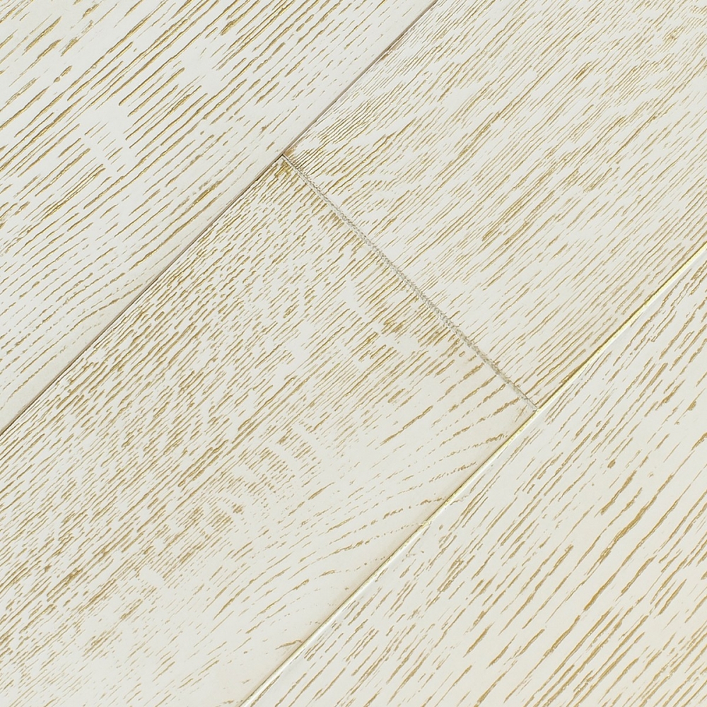 Массивная доска Vecchio Parquet Модерн Дуб эмаль белая с патиной золото