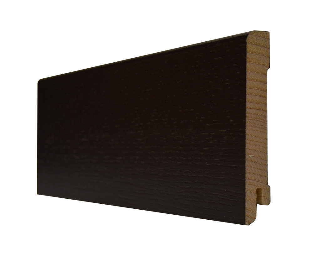 Шпонированный плинтус Focus Floor (2500х95х15) Oak Lacquered Dark Brown